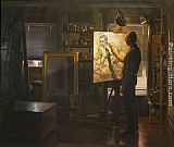 Jacob Collins Grimaldi in Studio painting